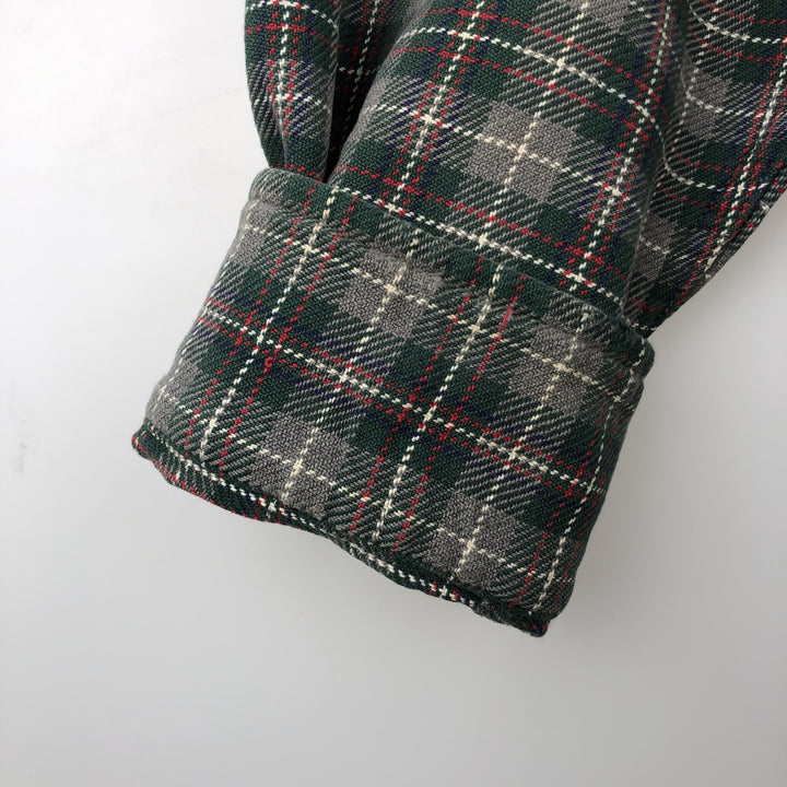 90'S GAP (Old GAP) Long-Sleeve Button-Down Light Flannel Check Shirt, Men's Size L (Equivalent), Vintage cotton red type Vintage Second Hand