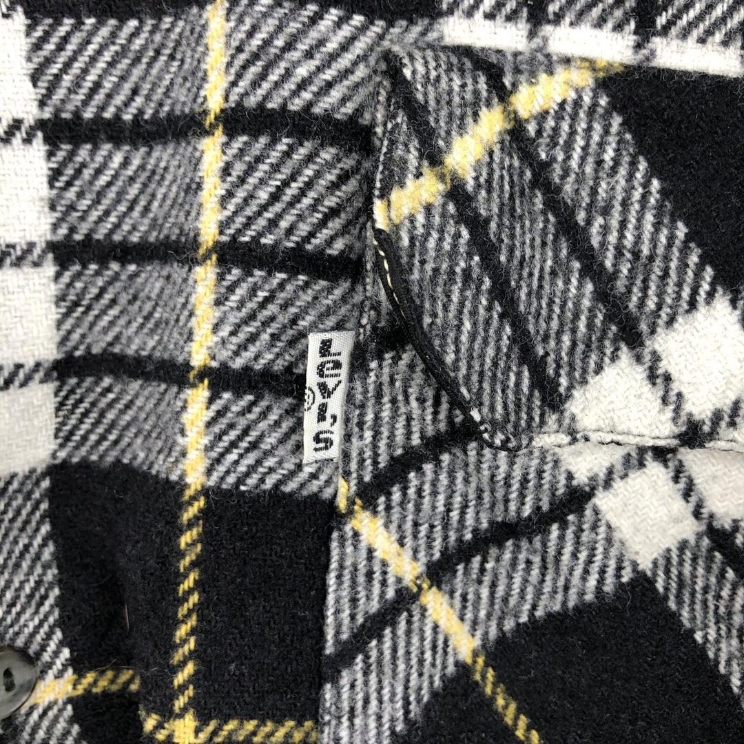 80s-90'S Levi's Long-Sleeve Light Flannel Check Shirt, Men's Size L (Equivalent), Vintage unclear black type Vintage Second Hand