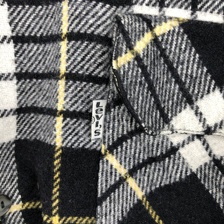 80s-90'S Levi's Long-Sleeve Light Flannel Check Shirt, Men's Size L (Equivalent), Vintage unclear black type Vintage Second Hand