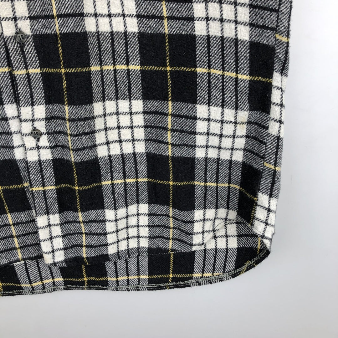 80s-90'S Levi's Long-Sleeve Light Flannel Check Shirt, Men's Size L (Equivalent), Vintage unclear black type Vintage Second Hand