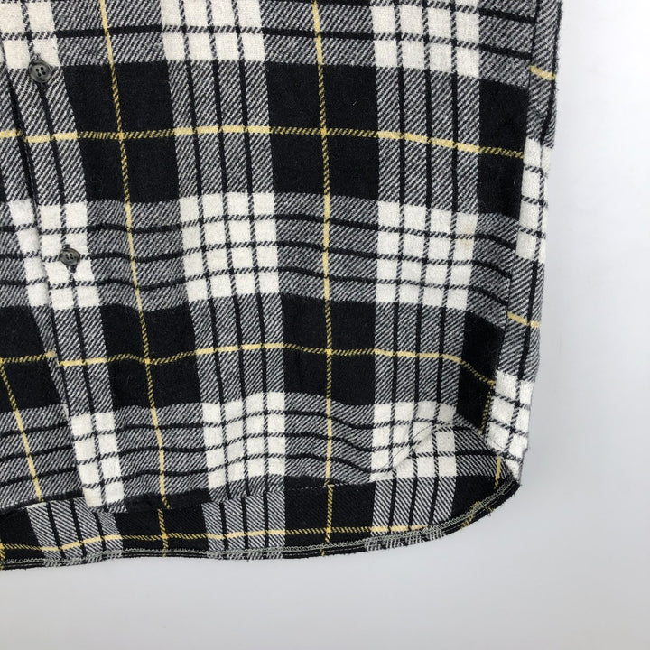 80s-90'S Levi's Long-Sleeve Light Flannel Check Shirt, Men's Size L (Equivalent), Vintage unclear black type Vintage Second Hand