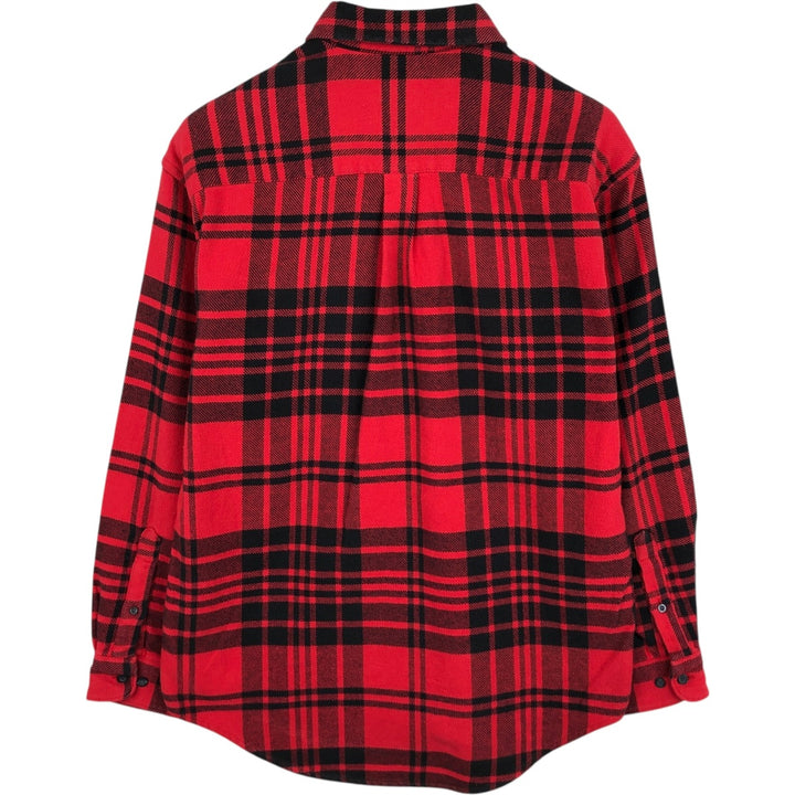90'S GAP (Old GAP) Long-Sleeve Heavy Flannel Check Shirt, Men's Size M (Equivalent), Vintage cotton red type Vintage Second Hand