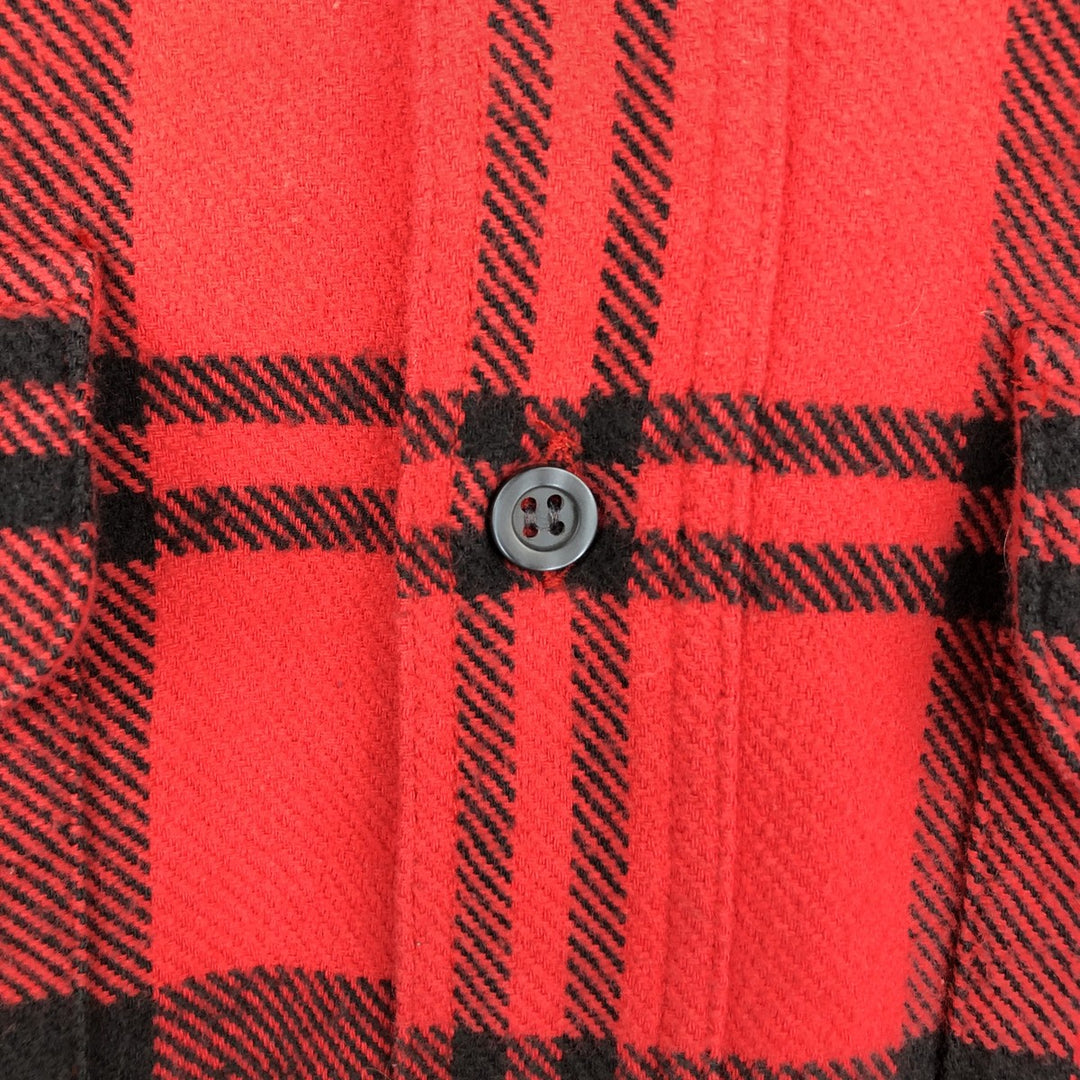 90'S GAP (Old GAP) Long-Sleeve Heavy Flannel Check Shirt, Men's Size M (Equivalent), Vintage cotton red type Vintage Second Hand