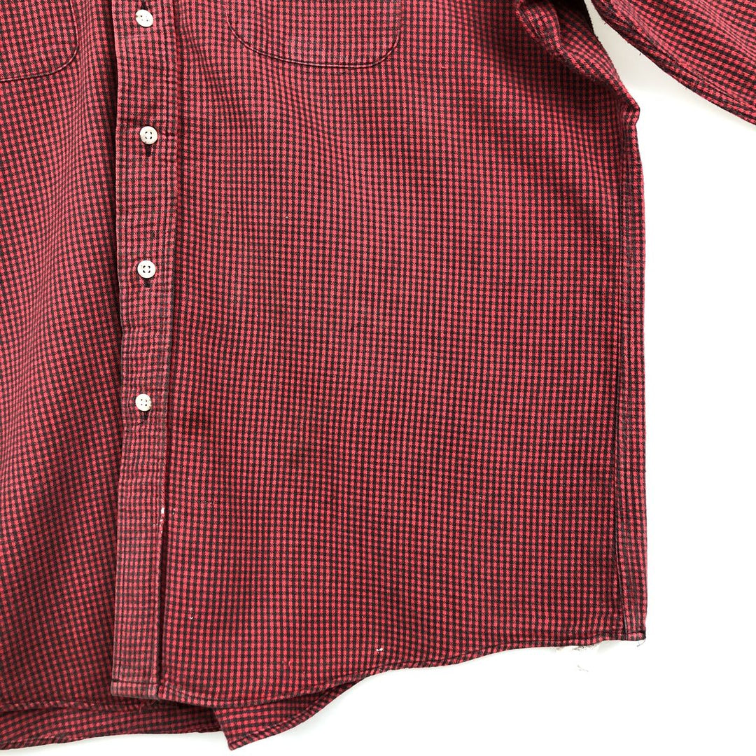 90'S LL Bean Long-Sleeve Flannel Check Shirt, Made in USA, Men's XL (approx.) cotton red type Vintage Second Hand