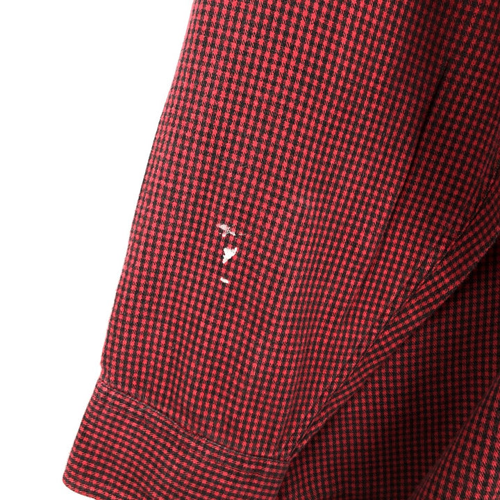 90'S LL Bean Long-Sleeve Flannel Check Shirt, Made in USA, Men's XL (approx.) cotton red type Vintage Second Hand