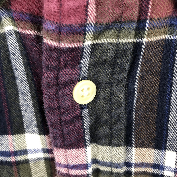 Eddie Bauer Long Sleeve Button Down Light Flannel Check Shirt, Men's Size L cotton red type Vintage Second Hand