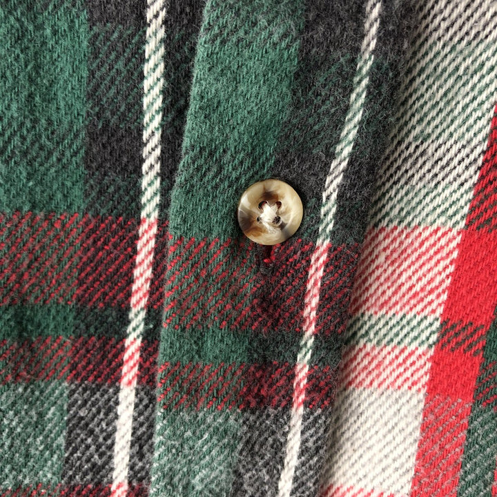 90'S Vintage Five Brother Long Sleeve Heavy Flannel Check Shirt, Men's Size L cotton red type Vintage Second Hand