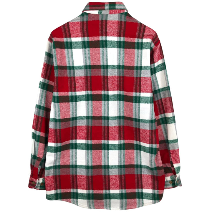 80s-90'S St. John's Bay BIG MAC Long-Sleeve Printed Flannel Check Shirt, Men's Size L (approx.), Vintage cotton red type Vintage Second Hand