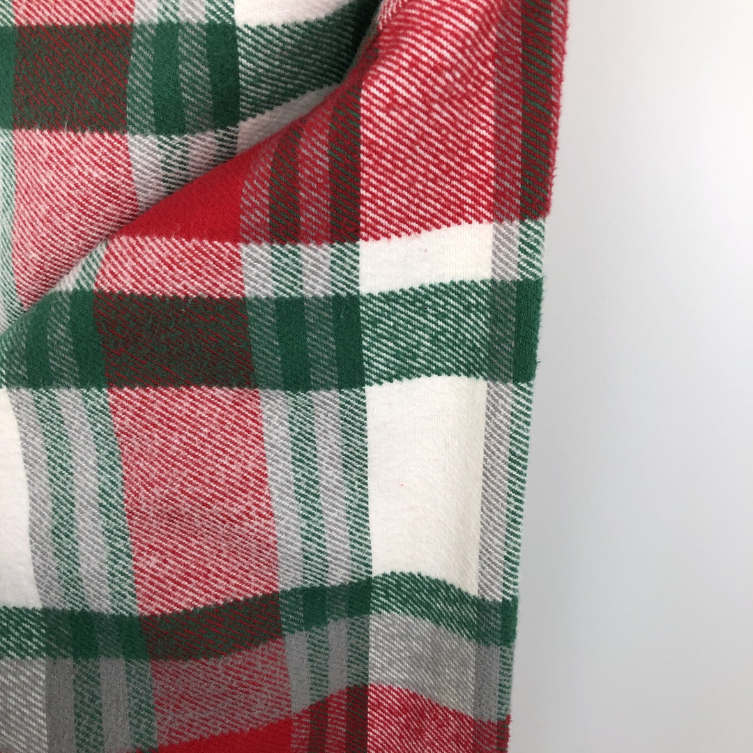 80s-90'S St. John's Bay BIG MAC Long-Sleeve Printed Flannel Check Shirt, Men's Size L (approx.), Vintage cotton red type Vintage Second Hand