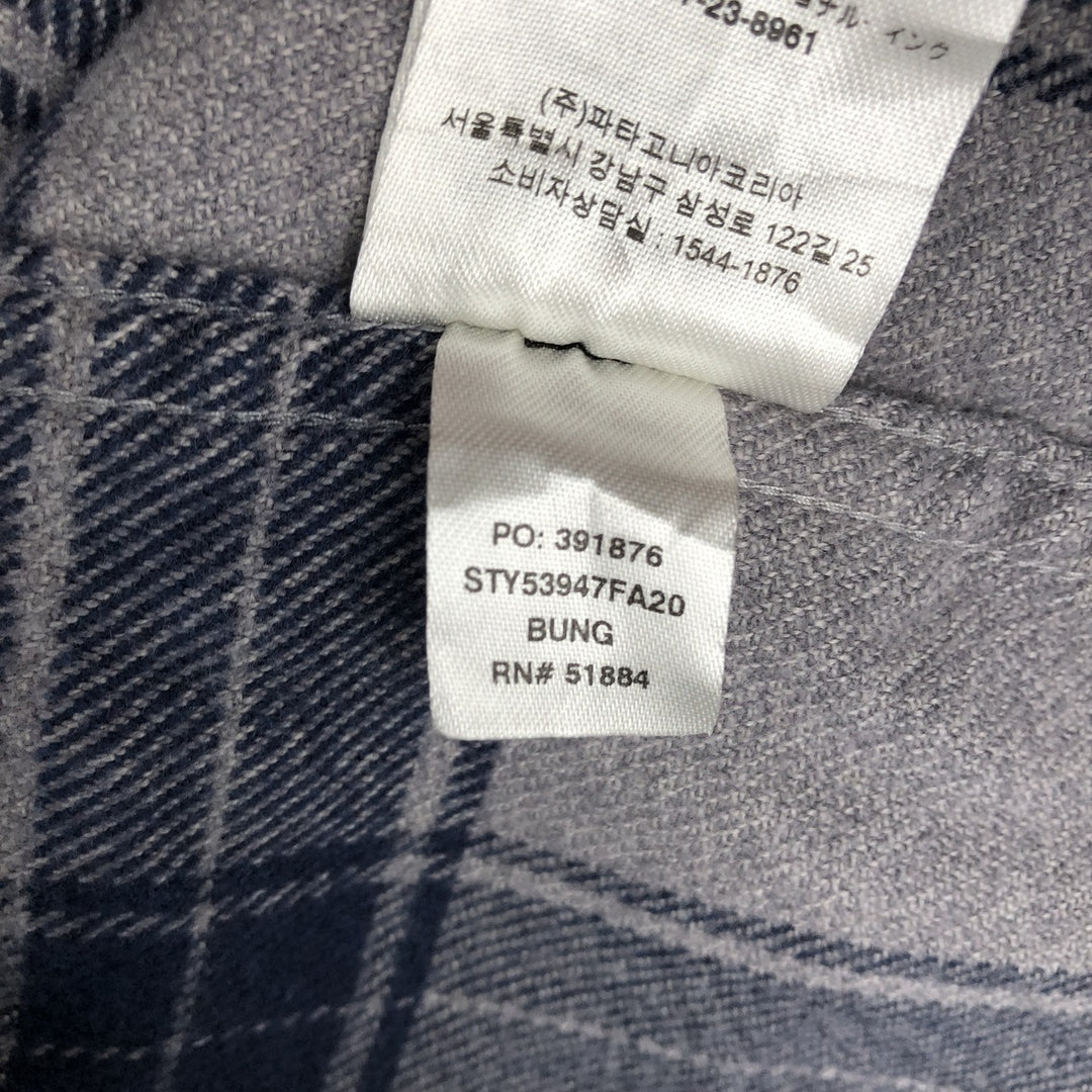 Patagonia ORGANIC COTTON 53947FA20 Long-Sleeve Light Flannel Check Shirt, Boxy Shirt, Men's Size M (approx.) Organic cotton gray type Vintage Second Hand