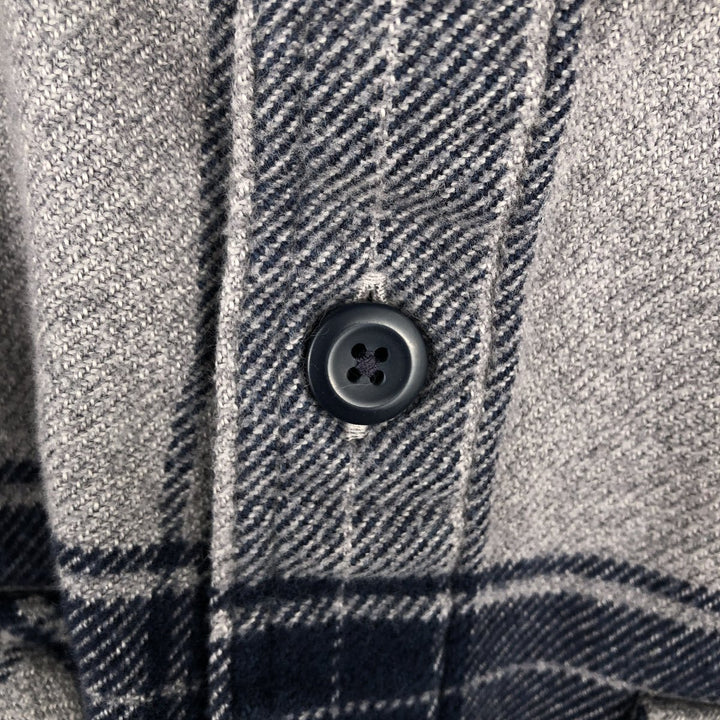 Patagonia ORGANIC COTTON 53947FA20 Long-Sleeve Light Flannel Check Shirt, Boxy Shirt, Men's Size M (approx.) Organic cotton gray type Vintage Second Hand