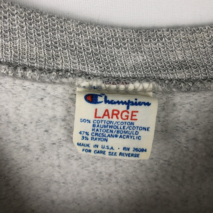 80'S Champion Tricolor Tag Sweatshirt, Made in USA, Men's Size L (Equivalent), Vintage cotton gray type Vintage Second Hand