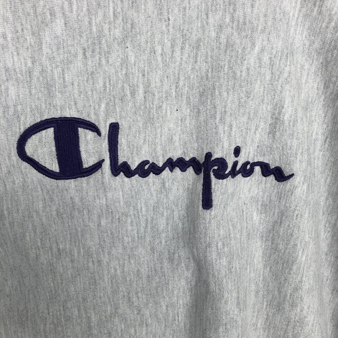 90'S Champion Reverse Weave Logo Sweatshirt, Made in USA, Men's XL equivalent, Vintage cotton gray type Vintage Second Hand
