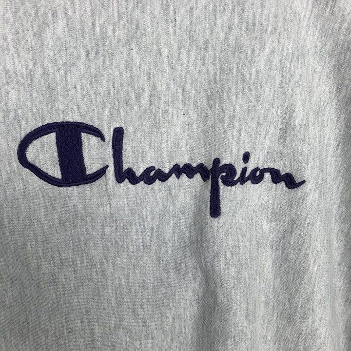 90'S Champion Reverse Weave Logo Sweatshirt, Made in USA, Men's XL equivalent, Vintage cotton gray type Vintage Second Hand