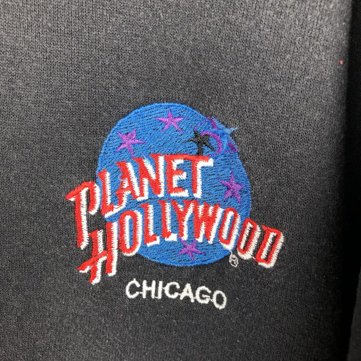 PLANET HOLLYWOOD Advertising Sweat Pullover Hoodie, Made in USA, Men's Size L (approx.) polyester black type Vintage Second Hand