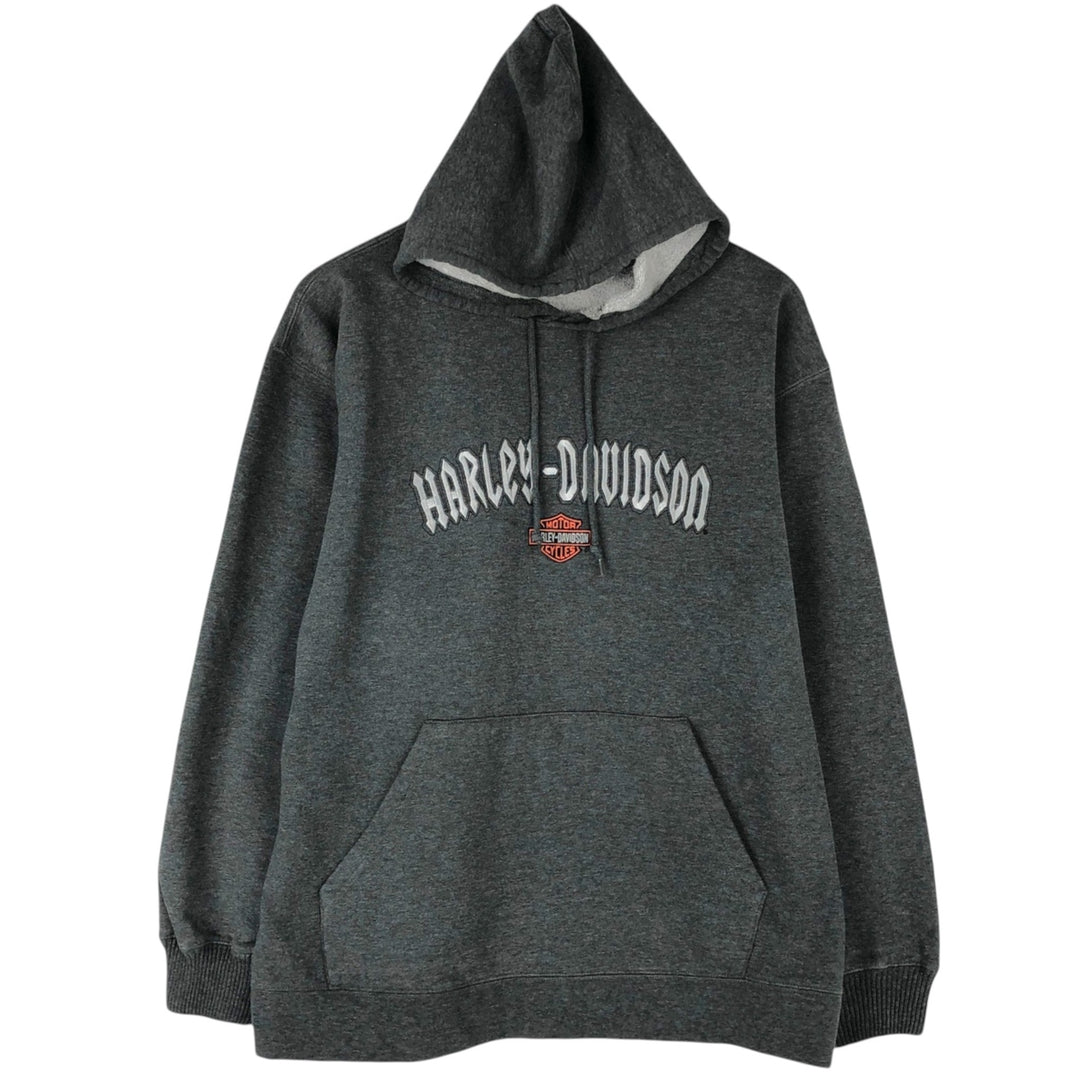 Harley-Davidson Advertising Pullover Hoodie, Men's Size L unclear Charcoal Vintage Second Hand