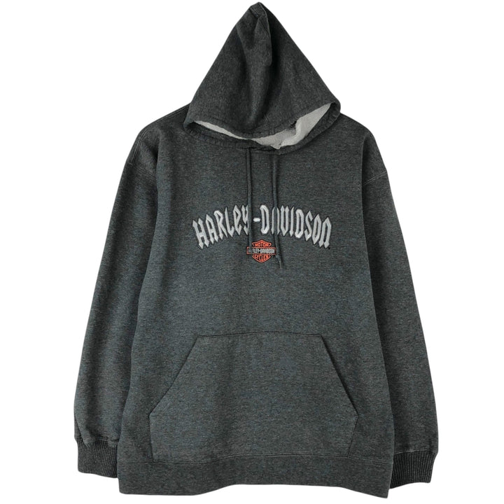 Harley-Davidson Advertising Pullover Hoodie, Men's Size L unclear Charcoal Vintage Second Hand