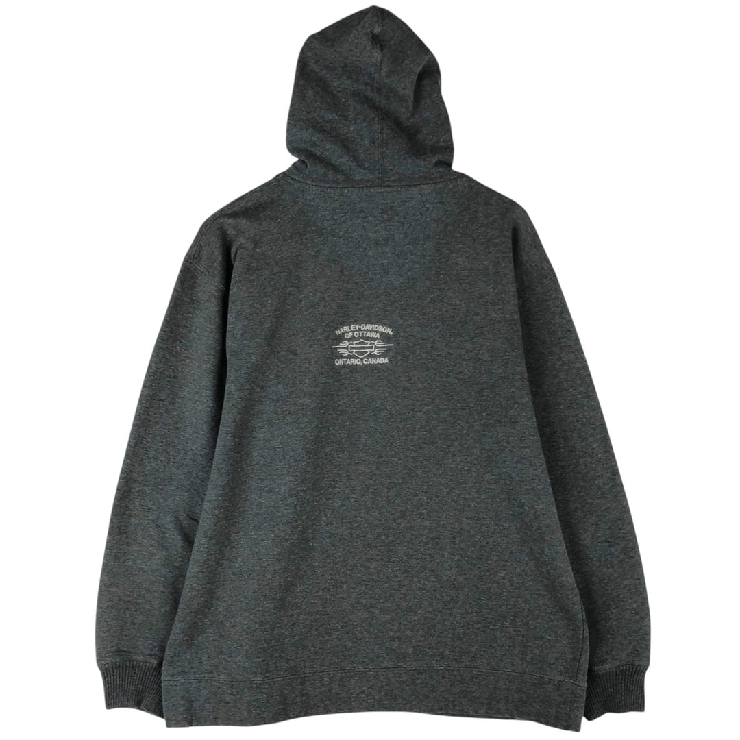 Harley-Davidson Advertising Pullover Hoodie, Men's Size L unclear Charcoal Vintage Second Hand