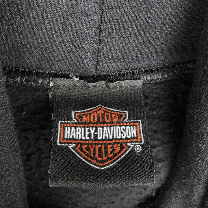 Harley-Davidson Skull Pattern Advertising Sweatshirt Pullover Hoodie, Men's XXL equivalent. unclear black type Vintage Second Hand