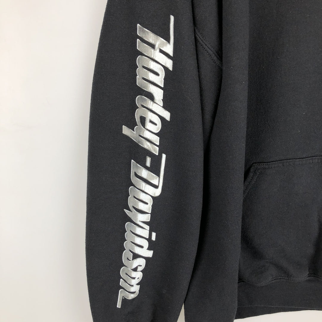 Harley-Davidson Skull Pattern Advertising Sweatshirt Pullover Hoodie, Men's XXL equivalent. unclear black type Vintage Second Hand