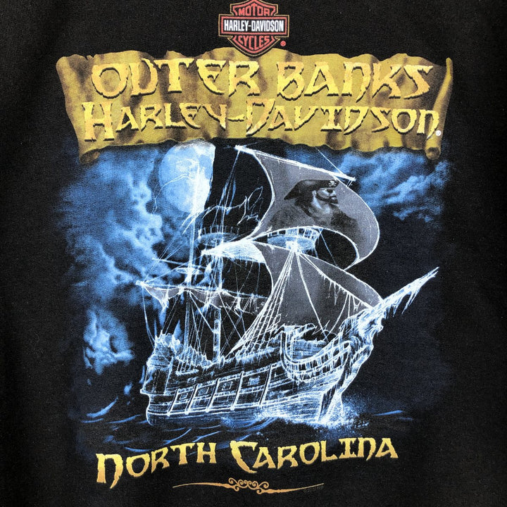 Harley-Davidson Skull Pattern Advertising Sweatshirt Pullover Hoodie, Men's XXL equivalent. unclear black type Vintage Second Hand