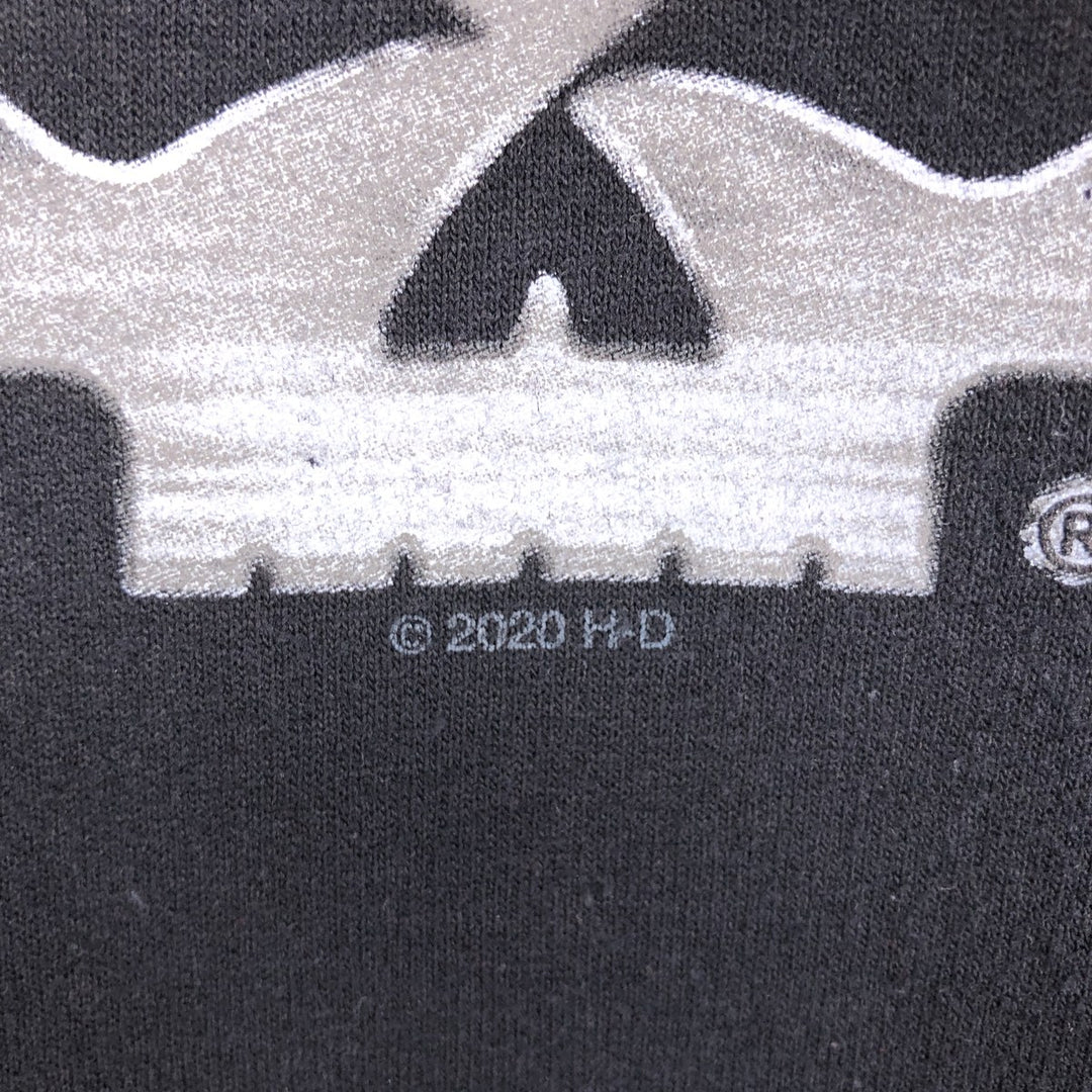 Harley-Davidson Skull Pattern Advertising Sweatshirt Pullover Hoodie, Men's XXL equivalent. unclear black type Vintage Second Hand