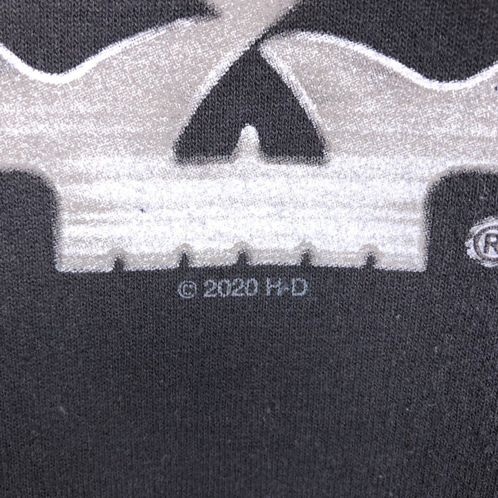 Harley-Davidson Skull Pattern Advertising Sweatshirt Pullover Hoodie, Men's XXL equivalent. unclear black type Vintage Second Hand