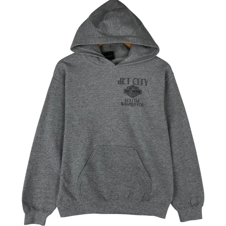 Harley-Davidson Advertising Pullover Hoodie, Men's Size Small cotton gray type Vintage Second Hand