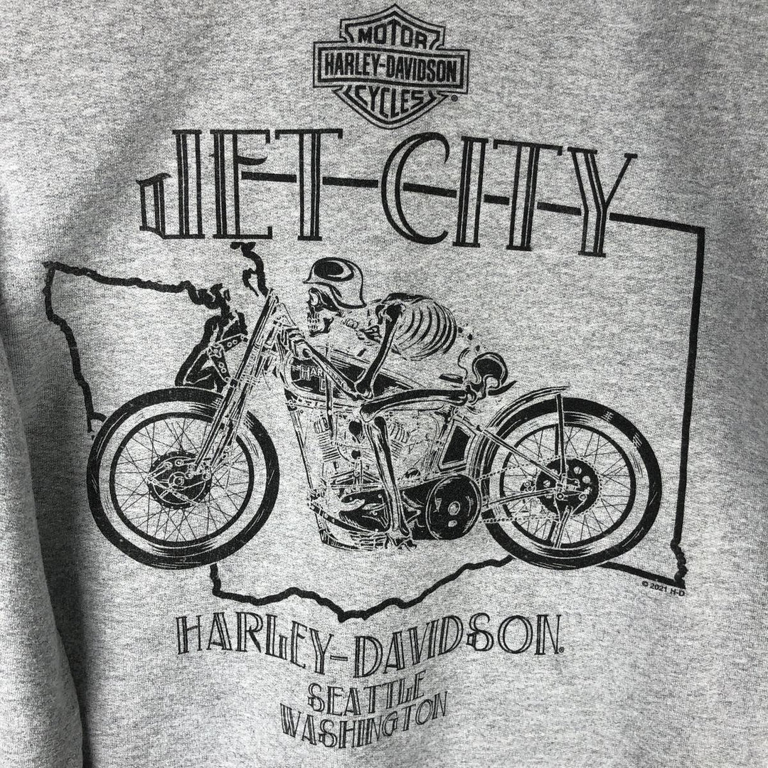 Harley-Davidson Advertising Pullover Hoodie, Men's Size Small cotton gray type Vintage Second Hand