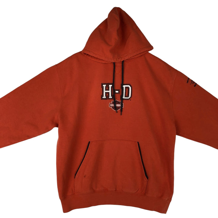 Harley-Davidson Advertising Pullover Hoodie, Men's XL cotton orange type Vintage Second Hand