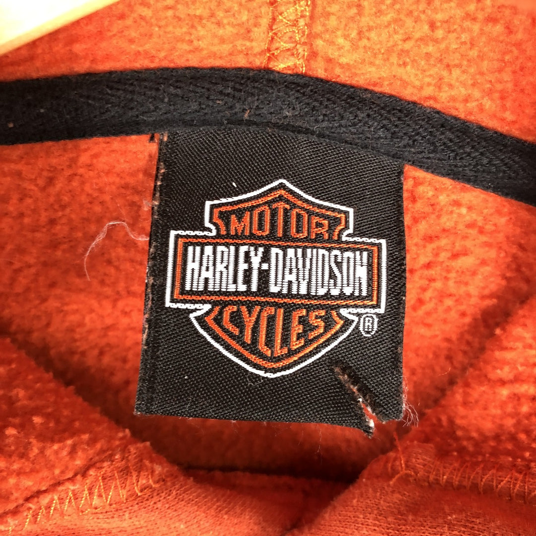 Harley-Davidson Advertising Pullover Hoodie, Men's XL cotton orange type Vintage Second Hand