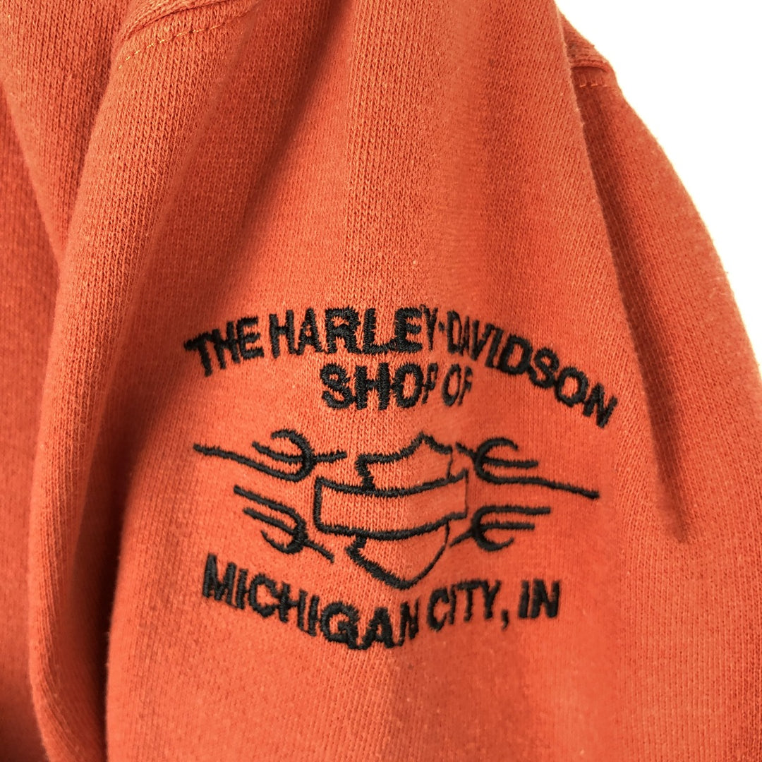 Harley-Davidson Advertising Pullover Hoodie, Men's XL cotton orange type Vintage Second Hand