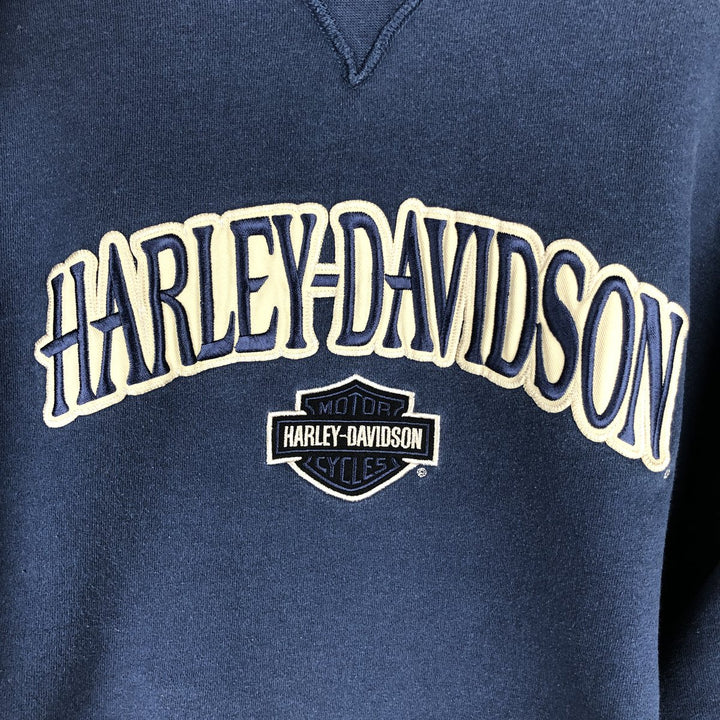 Harley-Davidson Advertising Pullover Hoodie, Men's XXL cotton navy blue type Vintage Second Hand
