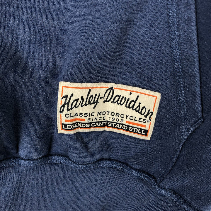Harley-Davidson Advertising Pullover Hoodie, Men's XXL cotton navy blue type Vintage Second Hand