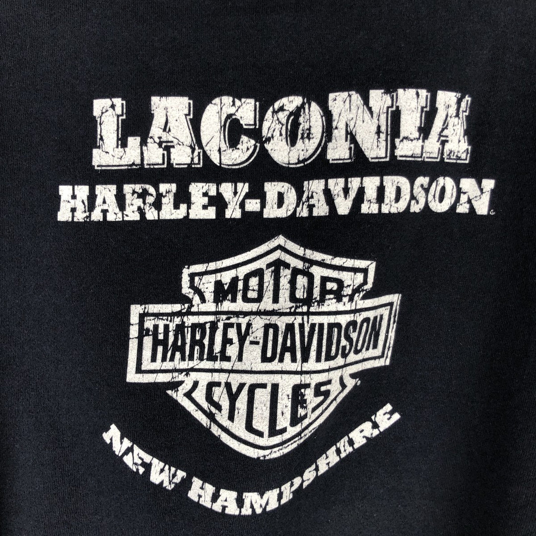 Harley-Davidson Advertising Pullover Hoodie, Men's Size Medium cotton navy blue type Vintage Second Hand