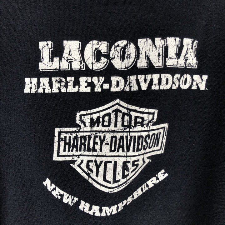 Harley-Davidson Advertising Pullover Hoodie, Men's Size Medium cotton navy blue type Vintage Second Hand