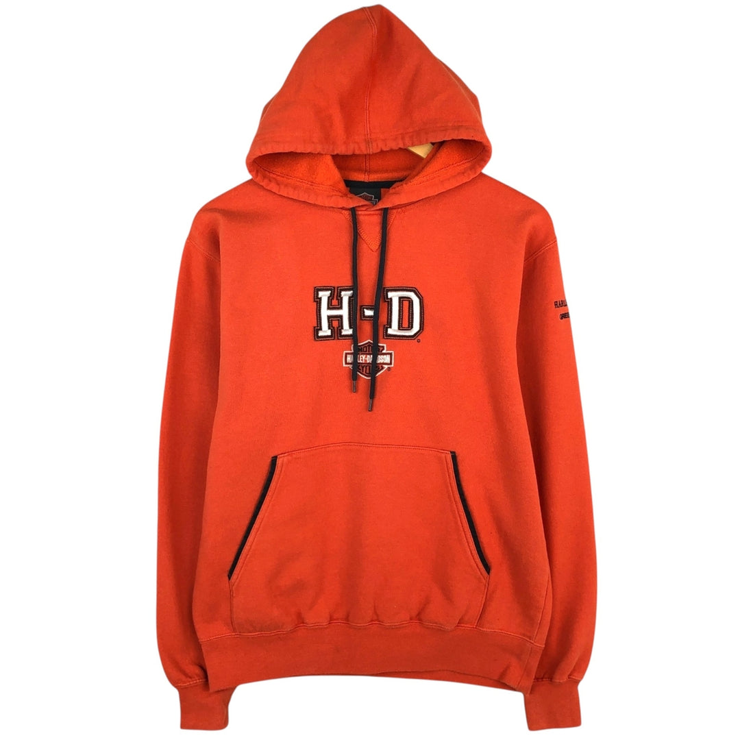 Harley-Davidson Advertising Pullover Hoodie, Men's Size Small cotton orange type Vintage Second Hand