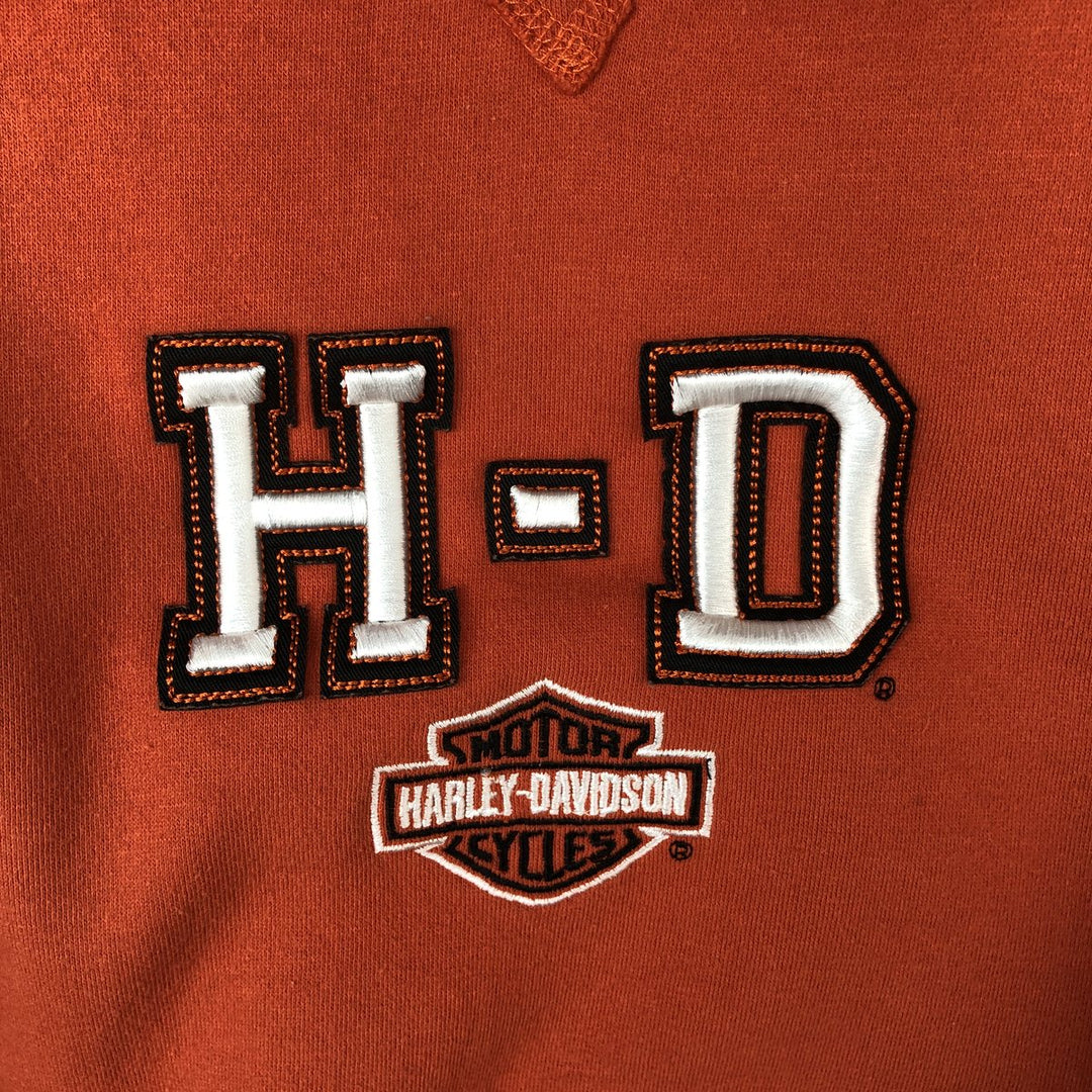 Harley-Davidson Advertising Pullover Hoodie, Men's Size Small cotton orange type Vintage Second Hand