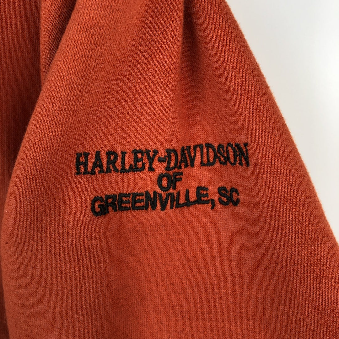 Harley-Davidson Advertising Pullover Hoodie, Men's Size Small cotton orange type Vintage Second Hand