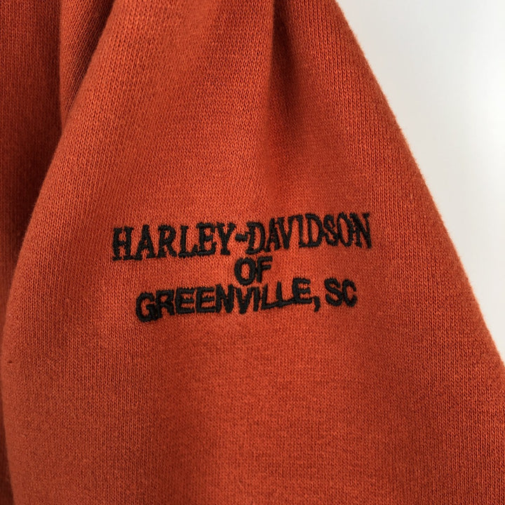 Harley-Davidson Advertising Pullover Hoodie, Men's Size Small cotton orange type Vintage Second Hand