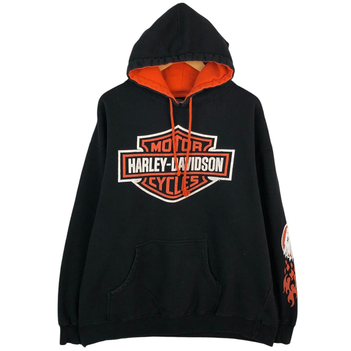 Harley-Davidson Advertising Pullover Hoodie, Men's XXL cotton black type Vintage Second Hand