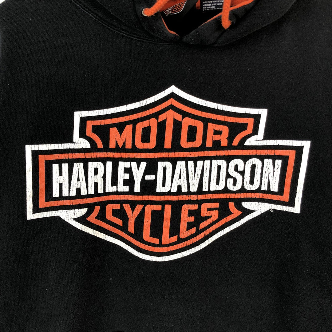 Harley-Davidson Advertising Pullover Hoodie, Men's XXL cotton black type Vintage Second Hand
