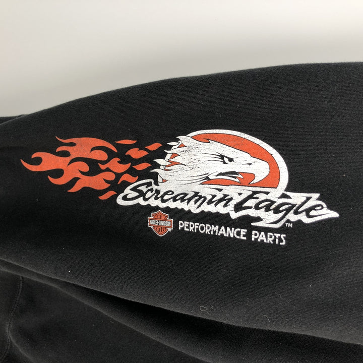 Harley-Davidson Advertising Pullover Hoodie, Men's XXL cotton black type Vintage Second Hand