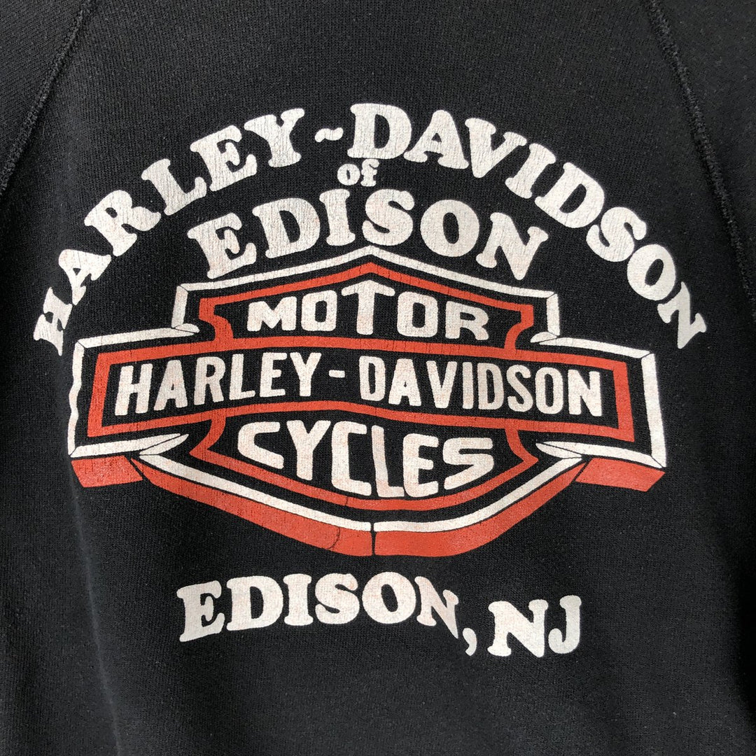 BASSETT-WALKER Harley-Davidson Advertising Sweat Pullover Hoodie, Made in USA, Men's Size XL (approx.) unclear black type Vintage Second Hand