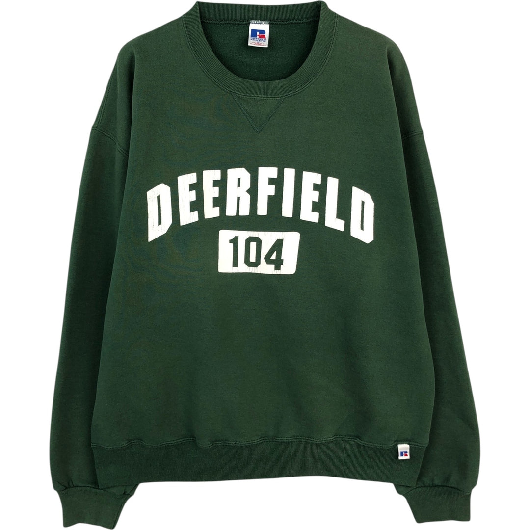 Vintage 90'S Russell ATHLETIC college sweatshirt, size XL, men's cotton green type Vintage Second Hand