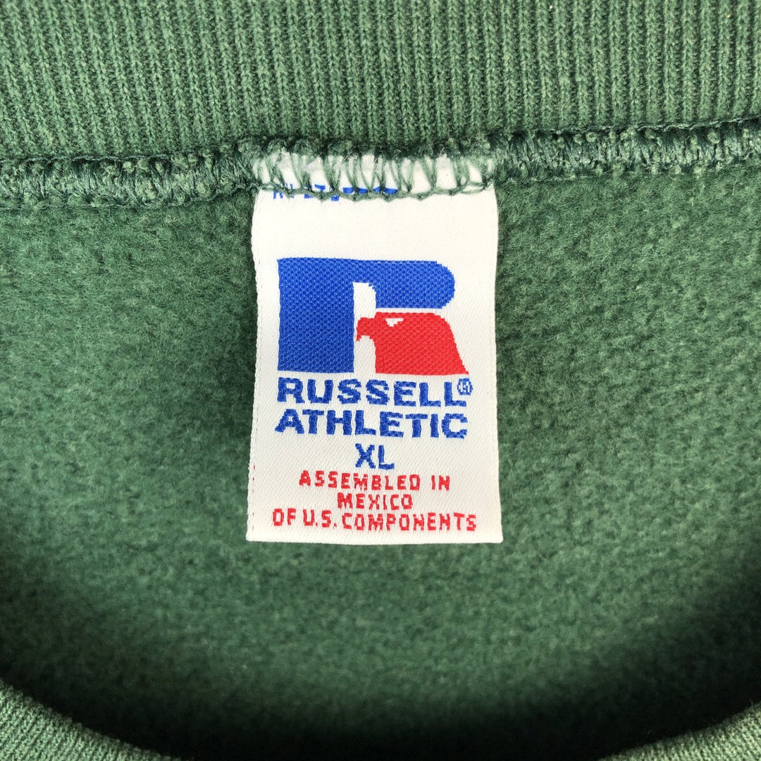 Vintage 90'S Russell ATHLETIC college sweatshirt, size XL, men's cotton green type Vintage Second Hand