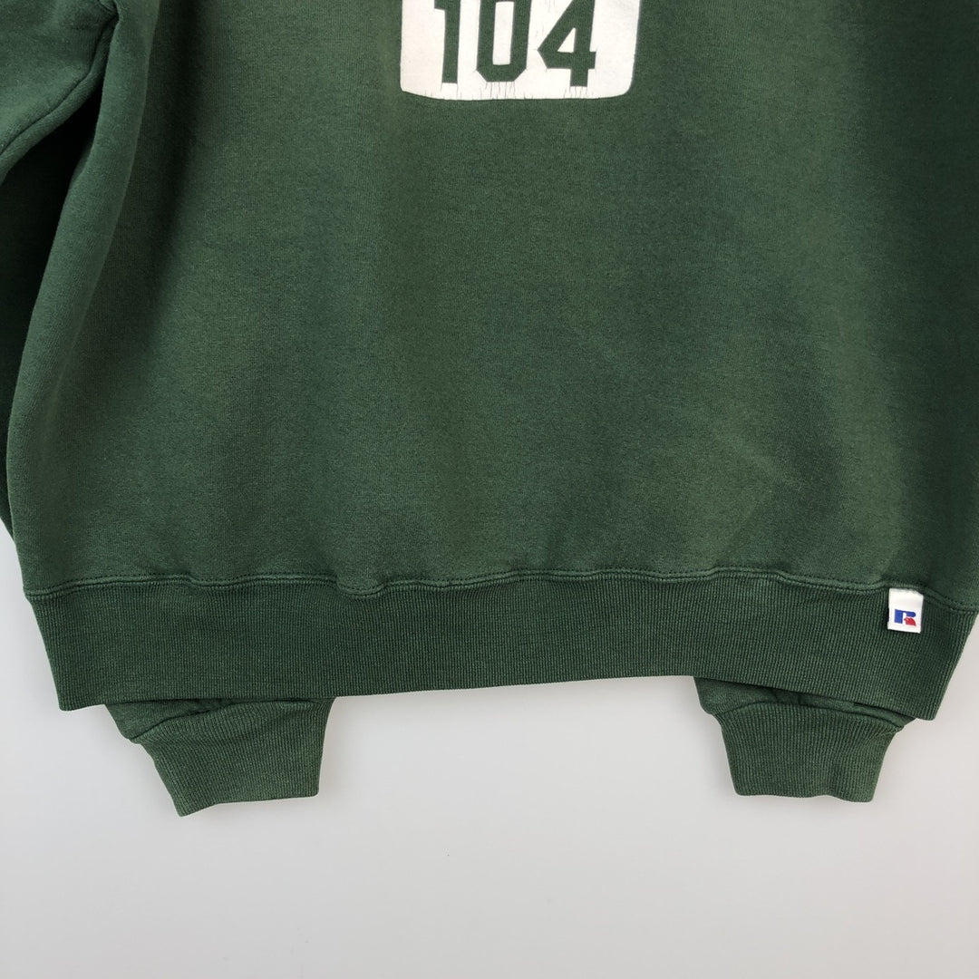 Vintage 90'S Russell ATHLETIC college sweatshirt, size XL, men's cotton green type Vintage Second Hand