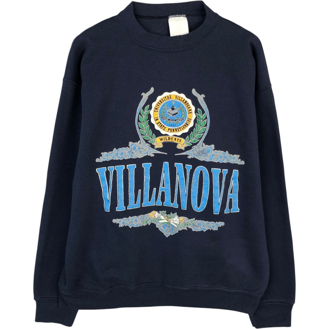 Printed college sweatshirt, men's size L unclear navy blue type Vintage Second Hand