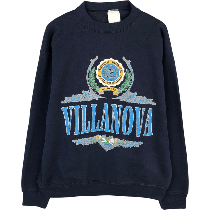 Printed college sweatshirt, men's size L unclear navy blue type Vintage Second Hand