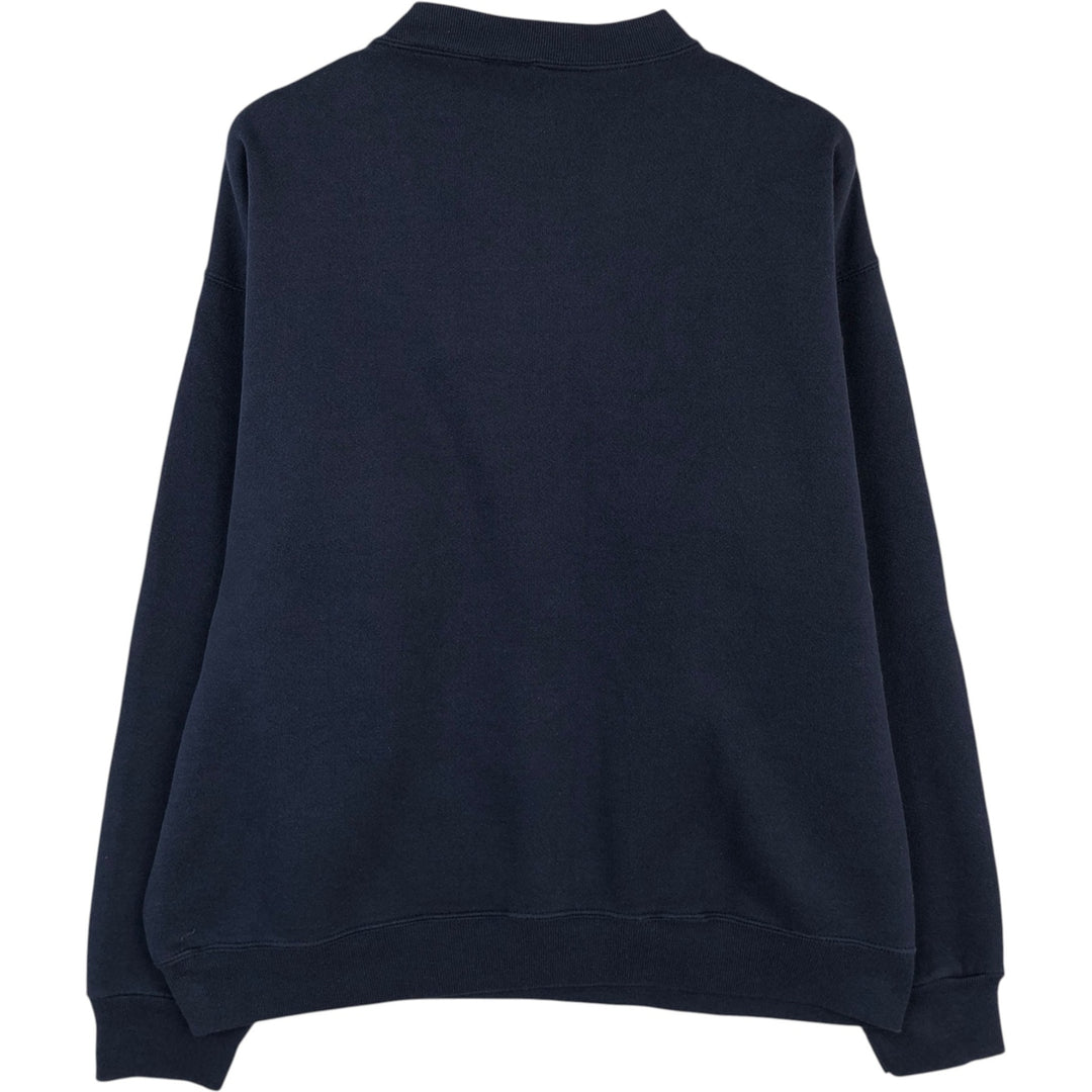 Printed college sweatshirt, men's size L unclear navy blue type Vintage Second Hand